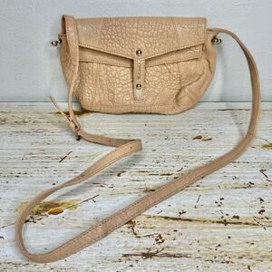 Petite Mendigote Tan Leather Crossbody Sling Bag Adjustable Strap